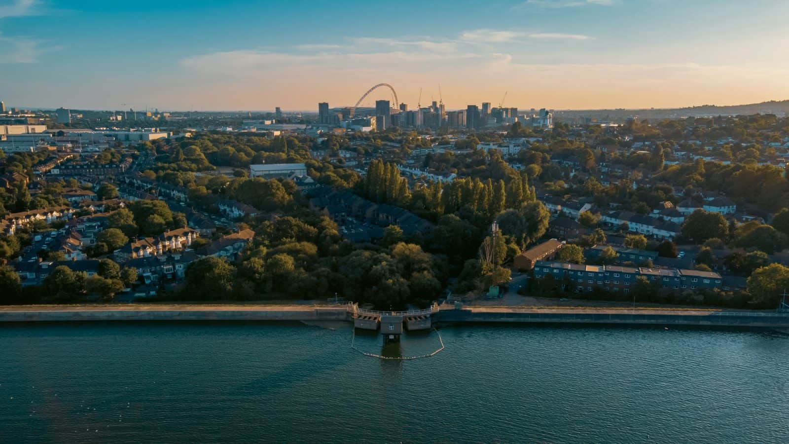 Brent Reservoir Wembley Stadium Drone Shot